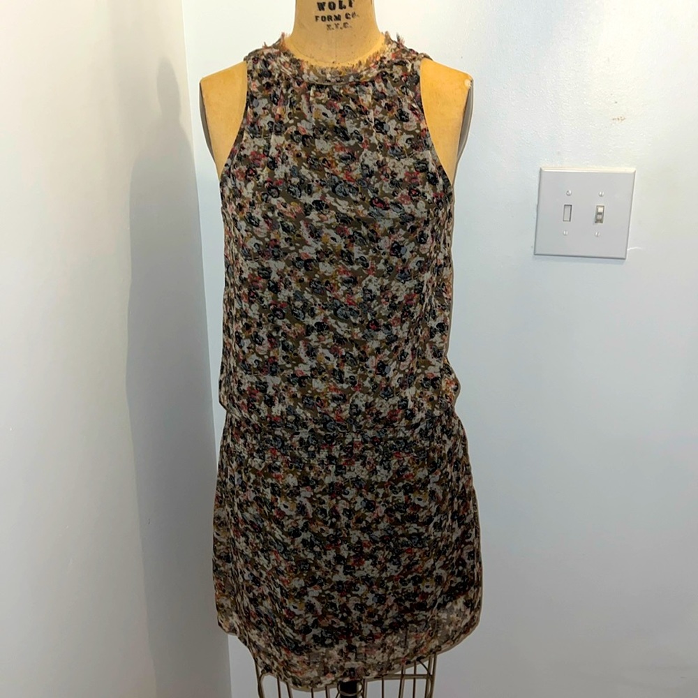 H&M Sleeveless Lightweight Floral Abstract Print Dresss with waist 2